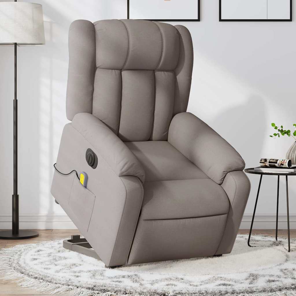 Fauteuil inclinable de massage électrique Taupe Tissu - XIOS