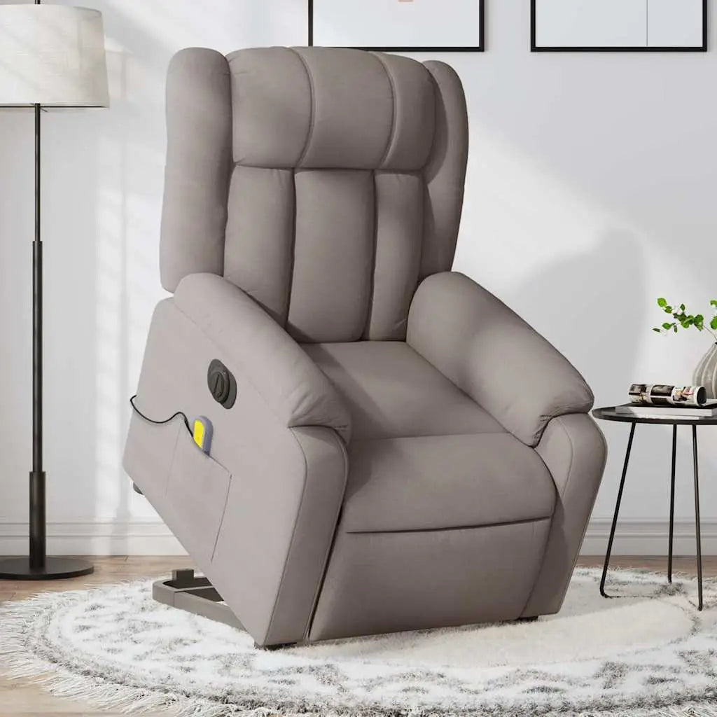 Fauteuil inclinable de massage électrique Taupe Tissu - XIOS