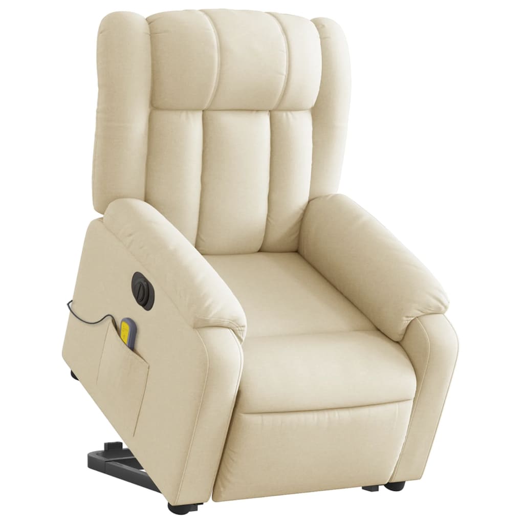 Fauteuil inclinable de massage électrique Crème Tissu - XIOS