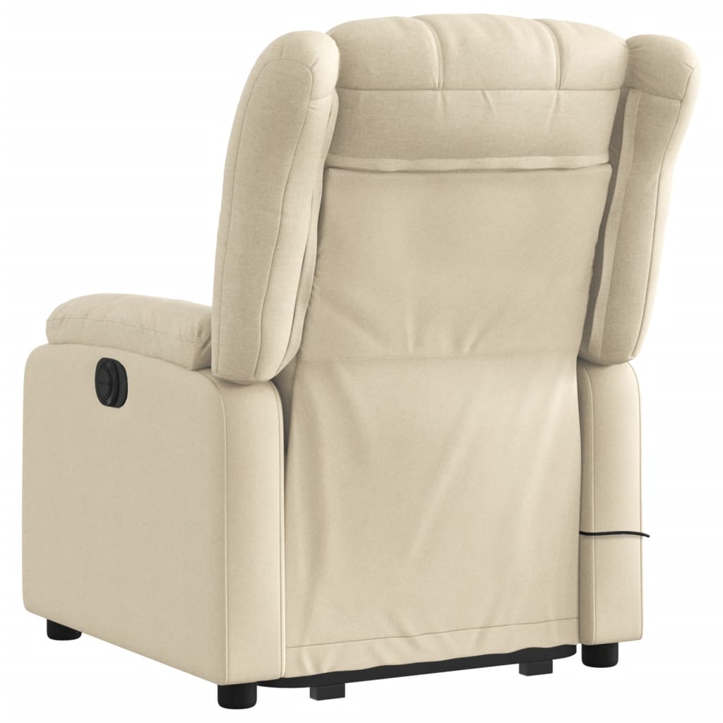 Fauteuil inclinable de massage électrique Crème Tissu - XIOS