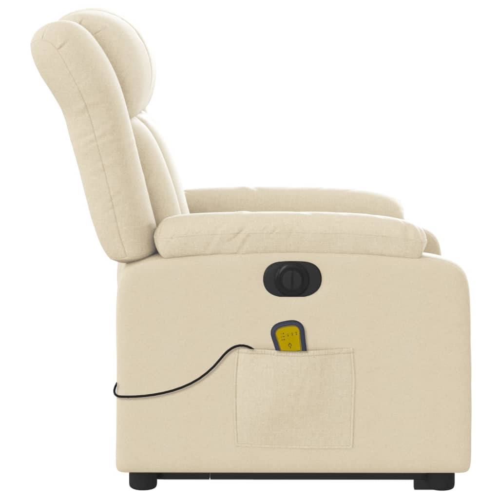 Fauteuil inclinable de massage électrique Crème Tissu - XIOS