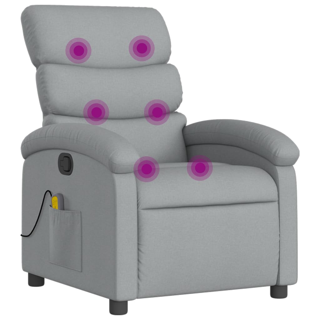 Fauteuil de massage inclinable gris clair tissu - XIOS