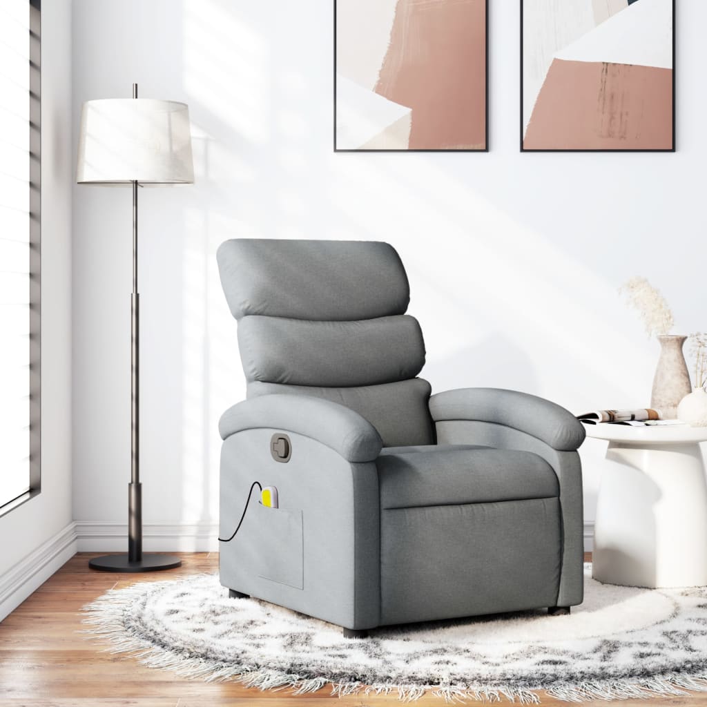 Fauteuil de massage inclinable gris clair tissu - XIOS