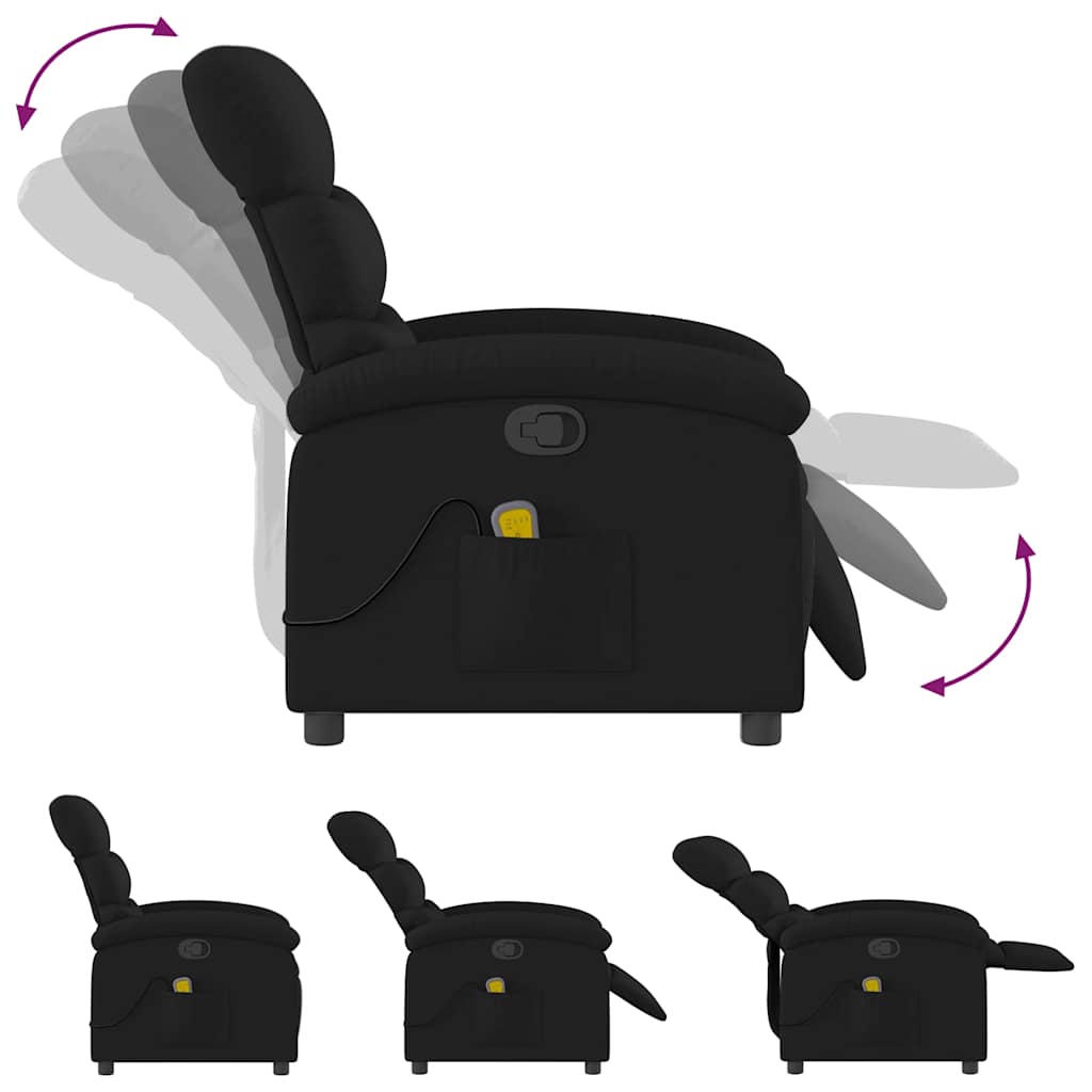 Fauteuil de massage inclinable noir tissu - XIOS
