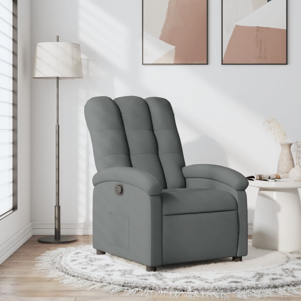 Fauteuil inclinable en tissu gris foncé - XIOS