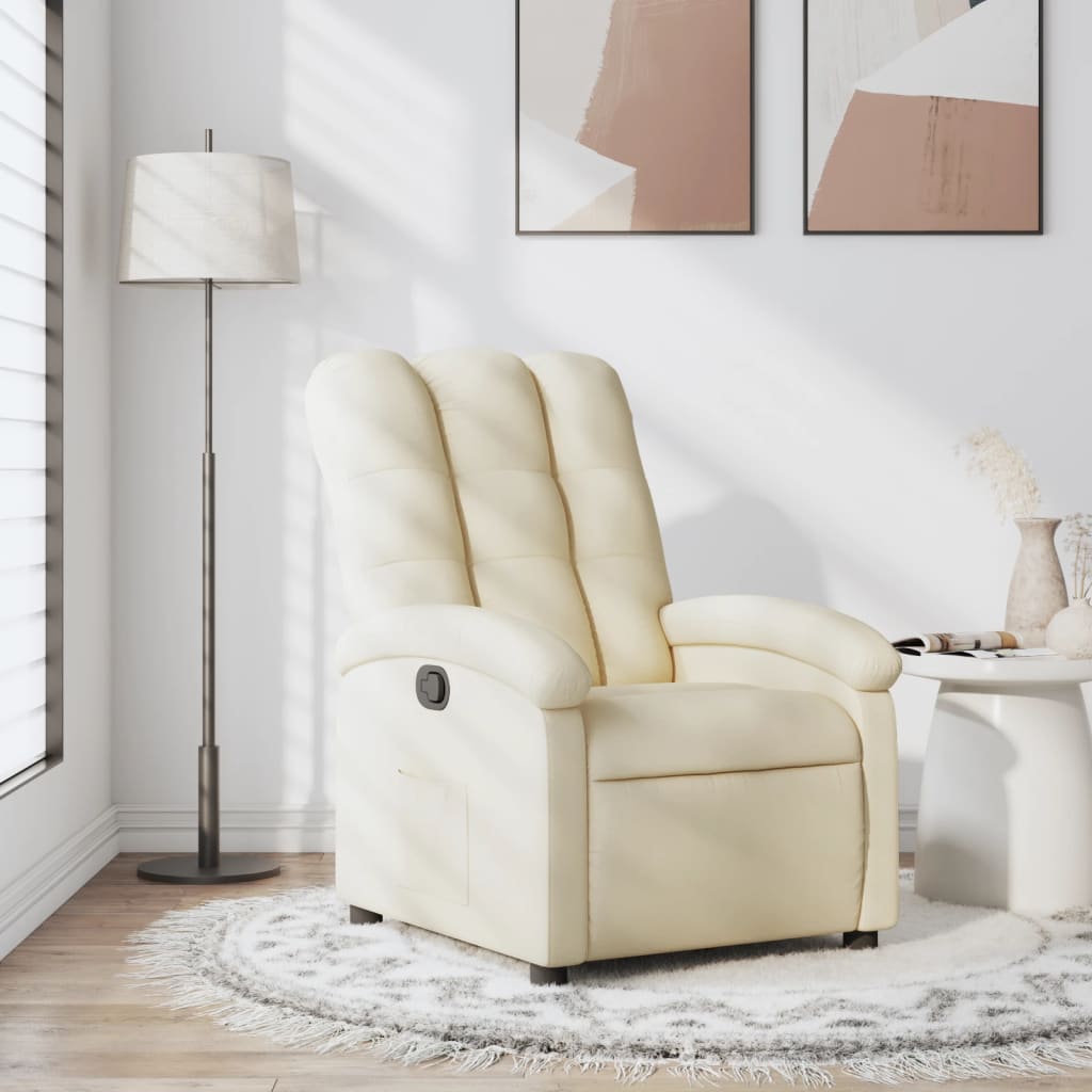 Fauteuil inclinable en tissu crème - XIOS