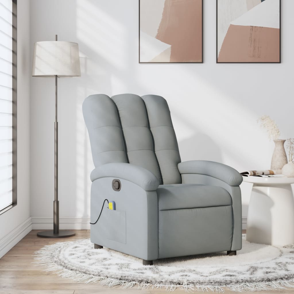 Fauteuil de massage inclinable gris clair tissu - XIOS