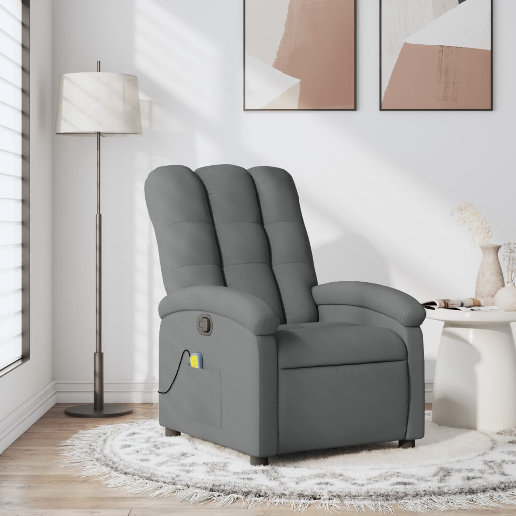 Fauteuil de massage inclinable gris foncé tissu - XIOS