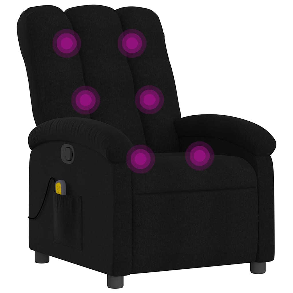 Fauteuil de massage inclinable noir tissu - XIOS