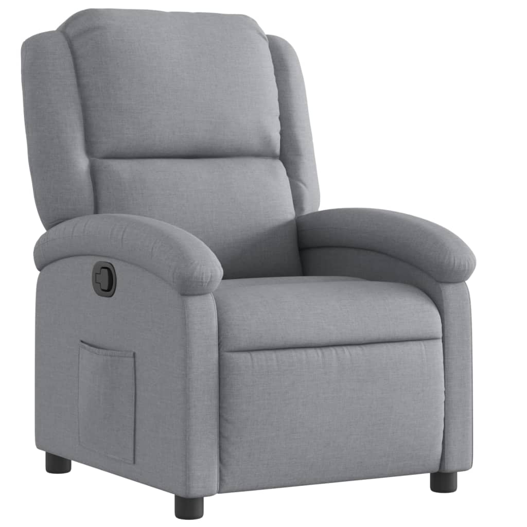 Fauteuil inclinable gris clair tissu - XIOS