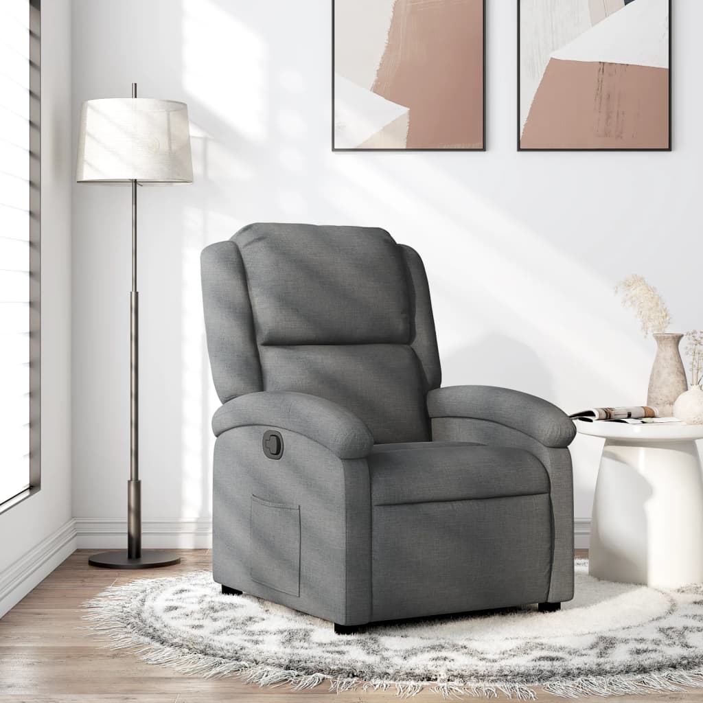 Fauteuil inclinable gris foncé tissu - XIOS