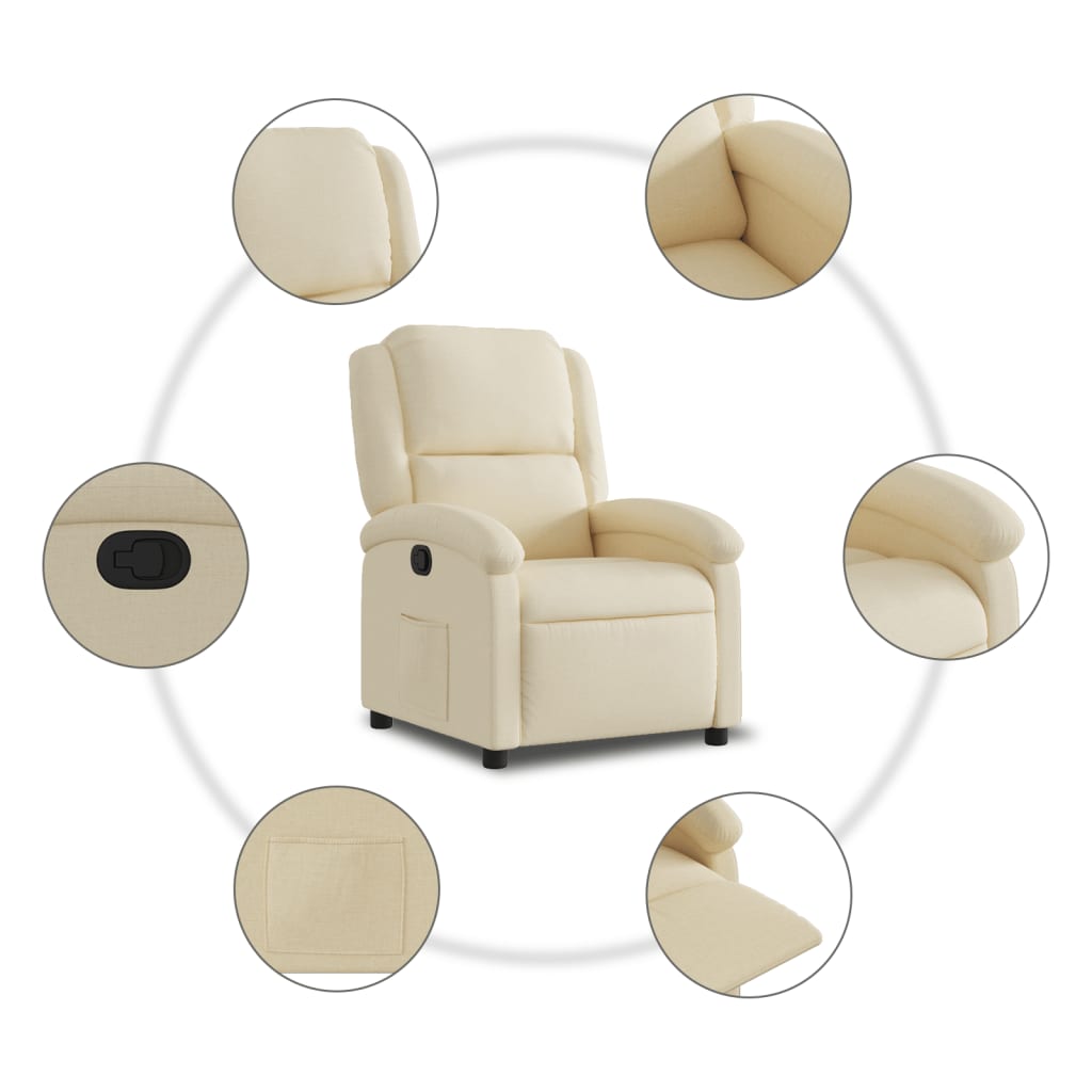Fauteuil inclinable crème tissu - XIOS