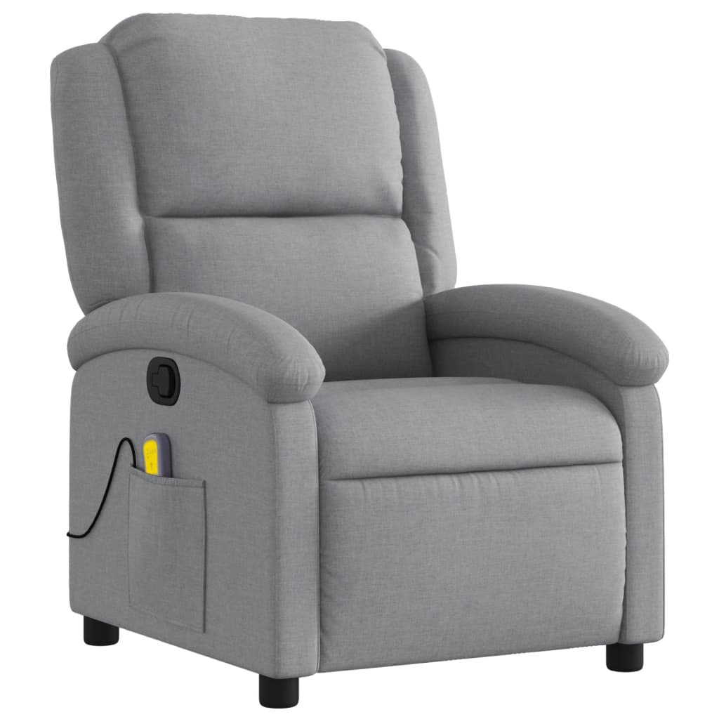 Fauteuil de massage inclinable en tissu gris clair - XIOS