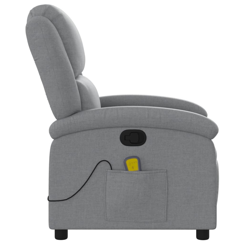 Fauteuil de massage inclinable en tissu gris clair - XIOS