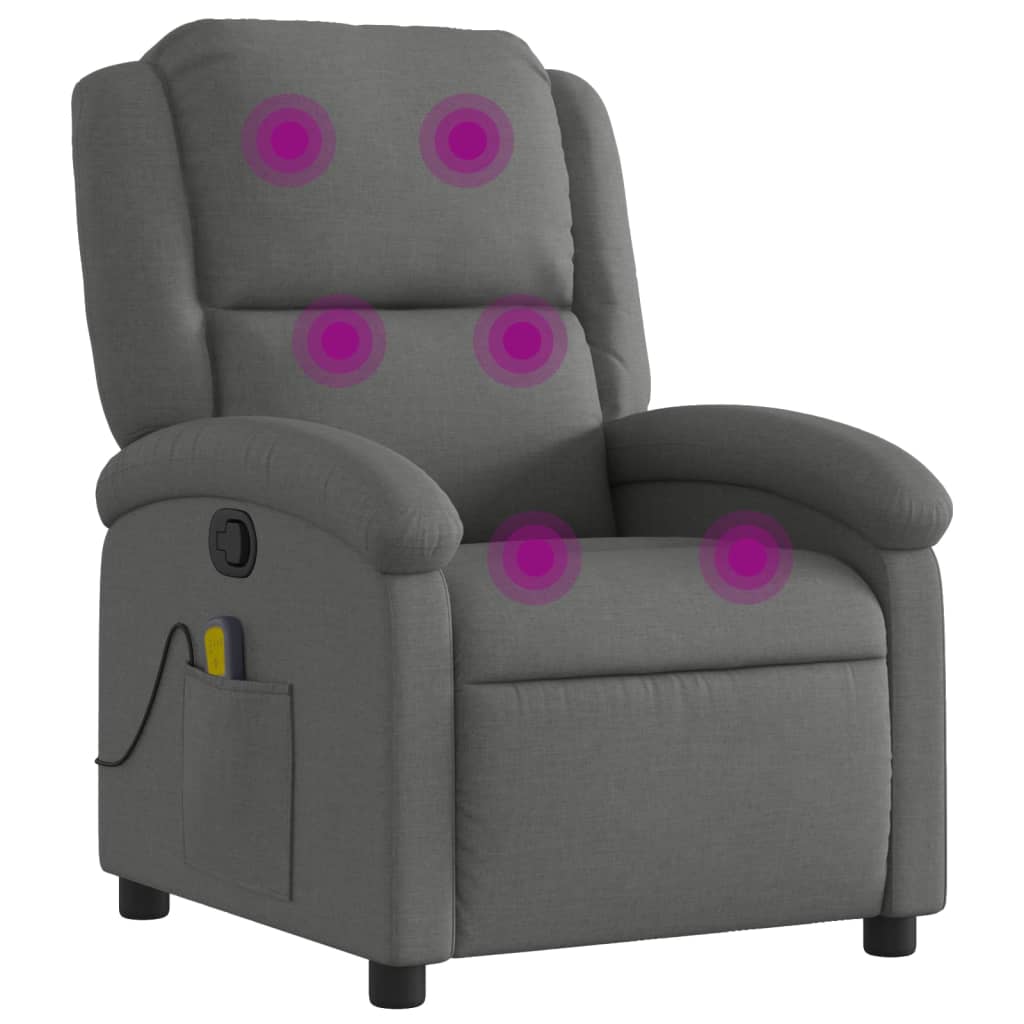 Fauteuil inclinable de massage en tissu gris foncé - XIOS