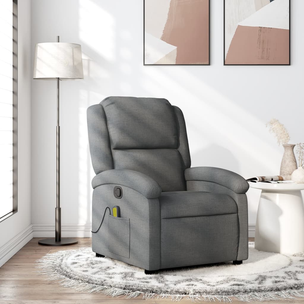 Fauteuil inclinable de massage en tissu gris foncé - XIOS