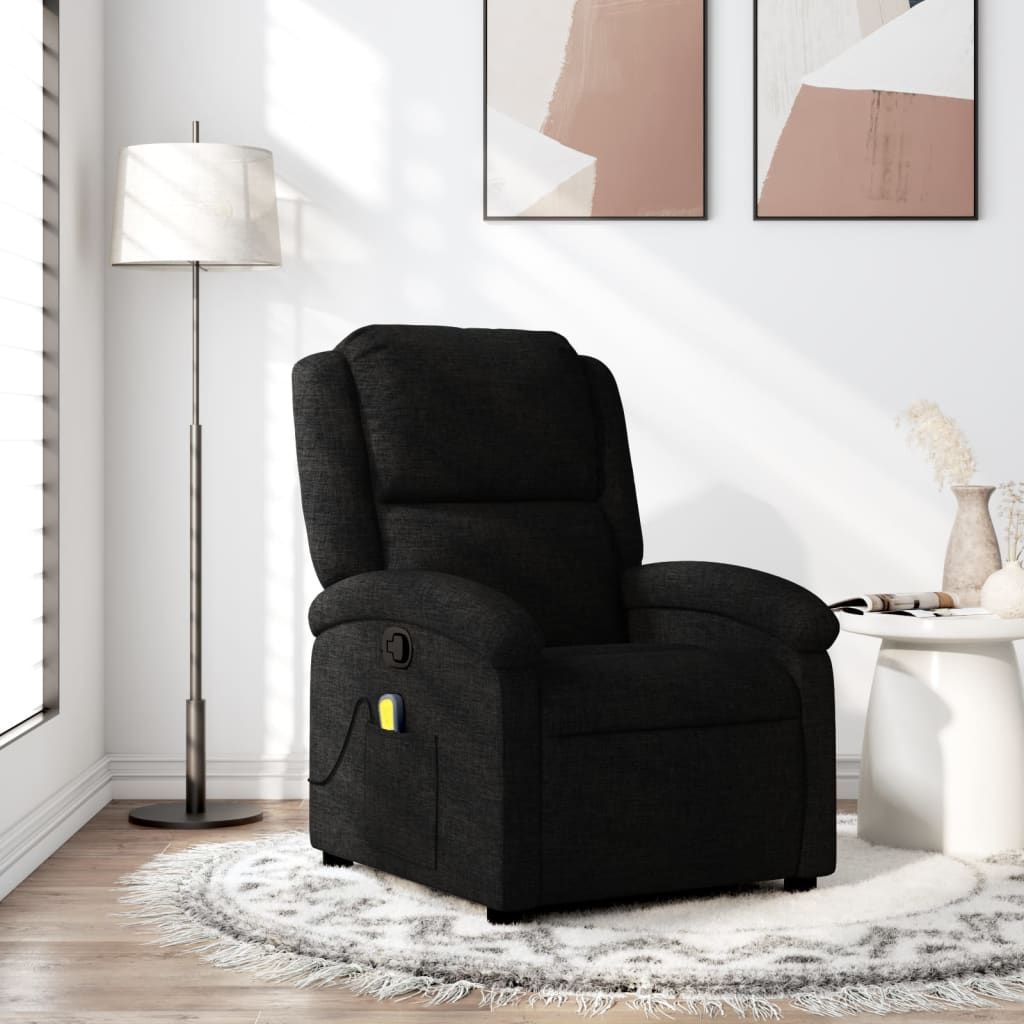 Fauteuil de massage inclinable en tissu noir - XIOS