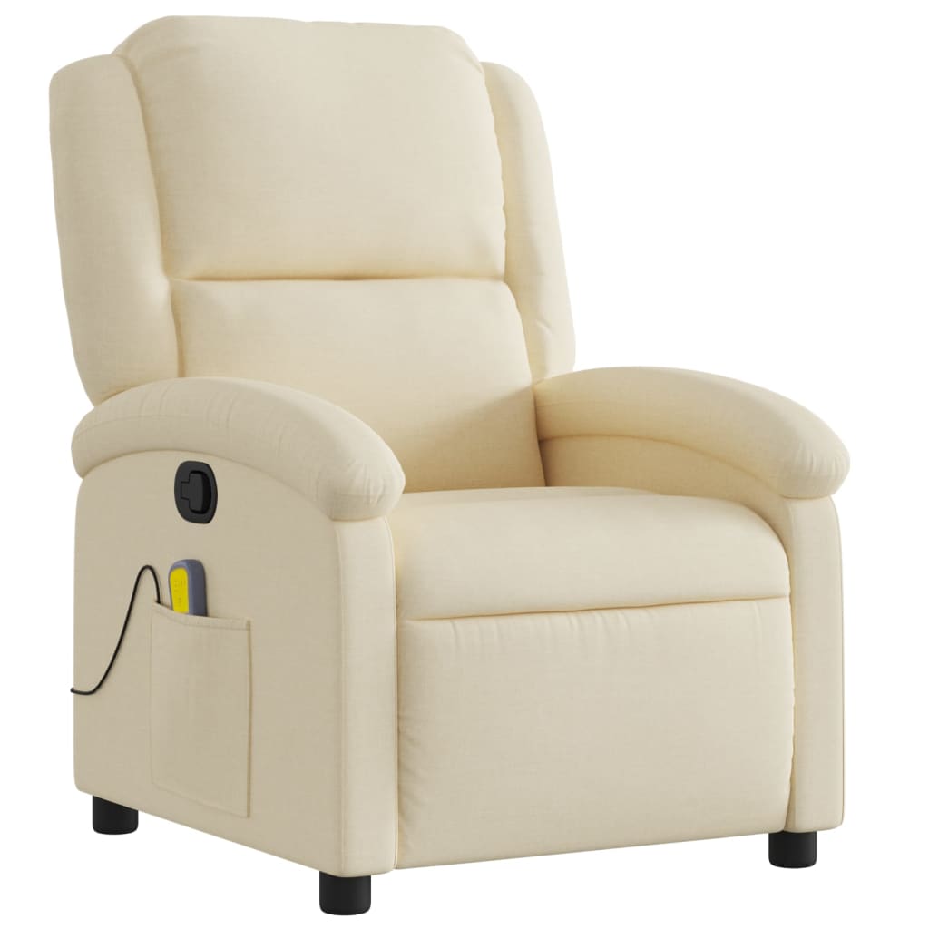Fauteuil de massage inclinable en tissu crème