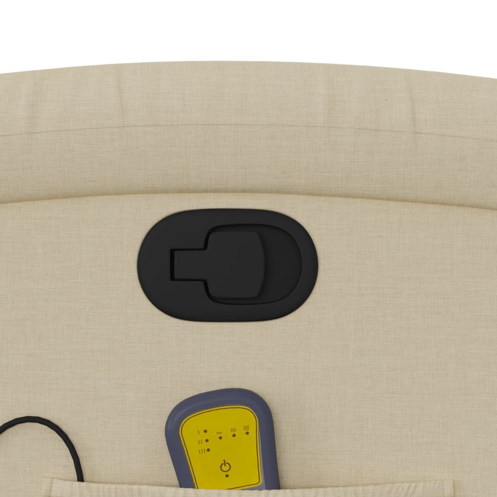 Fauteuil de massage inclinable en tissu crème