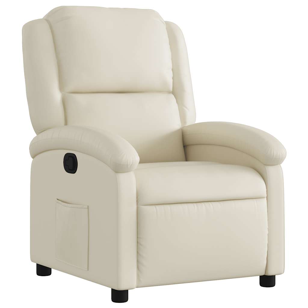 Fauteuil inclinable crème similicuir - XIOS