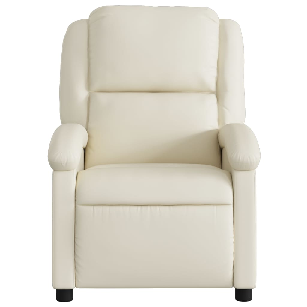 Fauteuil inclinable crème similicuir - XIOS