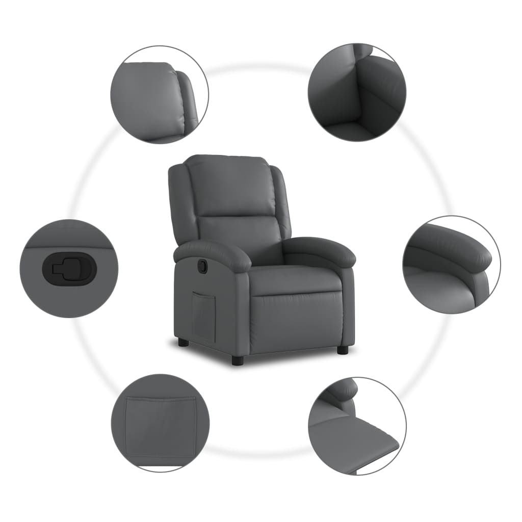 Fauteuil inclinable gris similicuir - XIOS