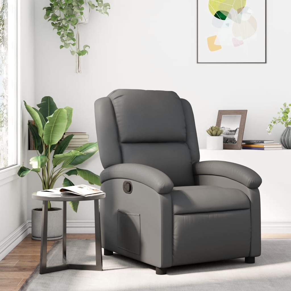 Fauteuil inclinable gris similicuir - XIOS