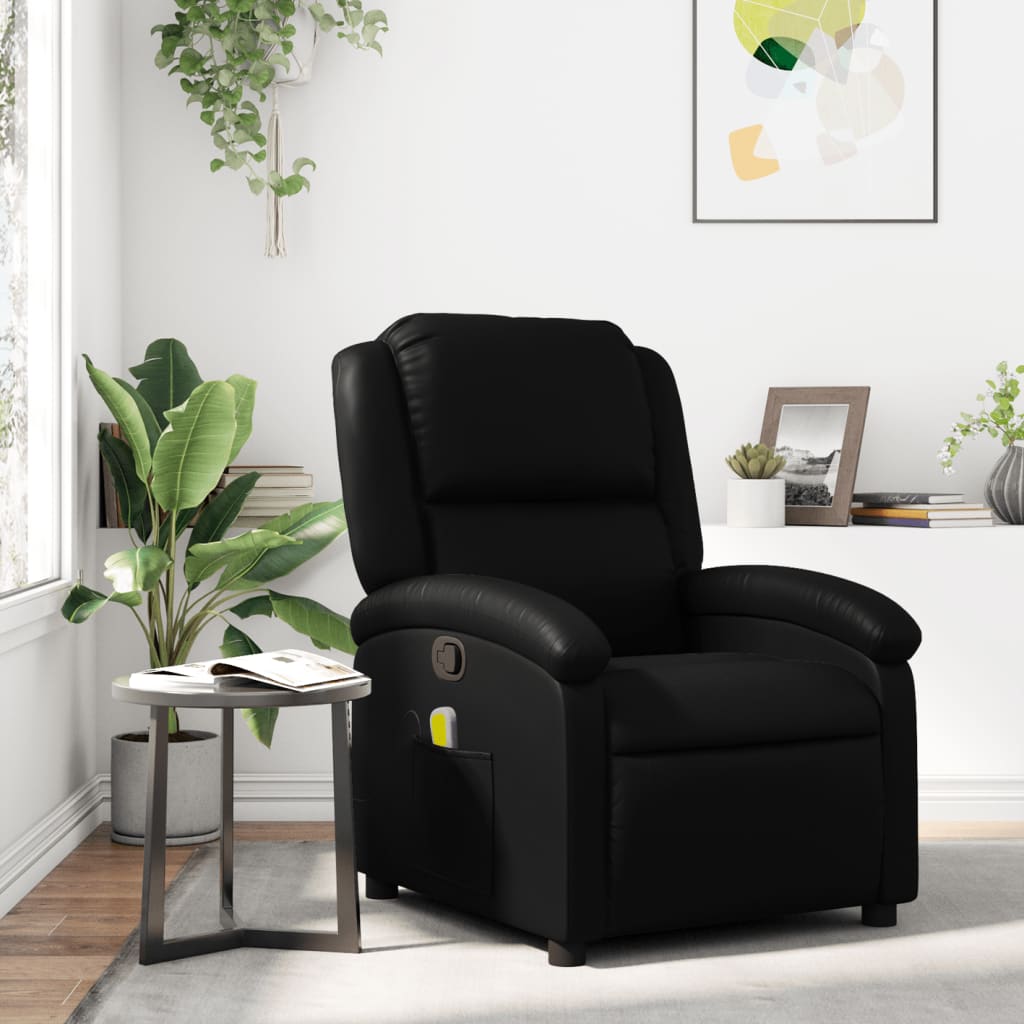 Fauteuil de massage inclinable noir similicuir - XIOS