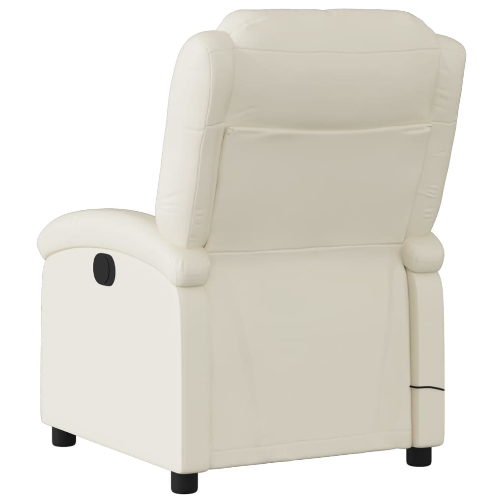 Fauteuil de massage inclinable en similicuir crème - XIOS