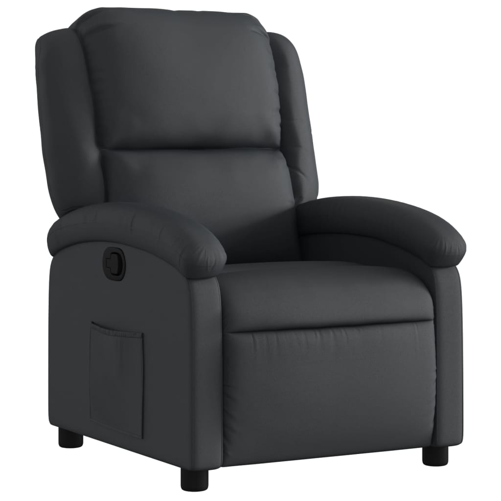 Fauteuil inclinable noir cuir véritable - XIOS