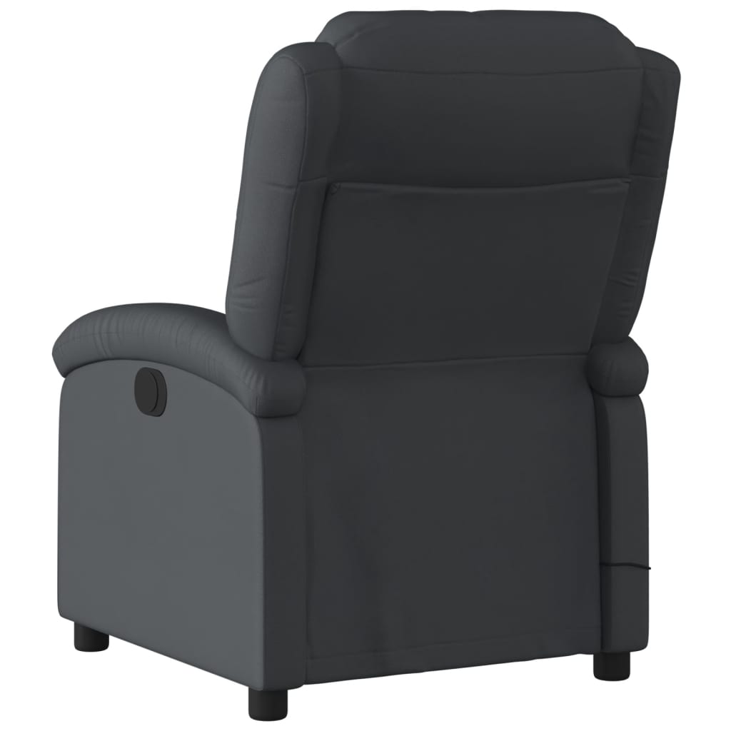 Fauteuil de massage inclinable noir cuir véritable - XIOS