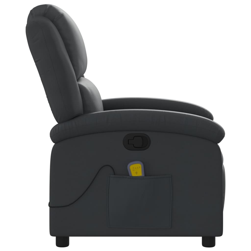 Fauteuil de massage inclinable noir cuir véritable - XIOS