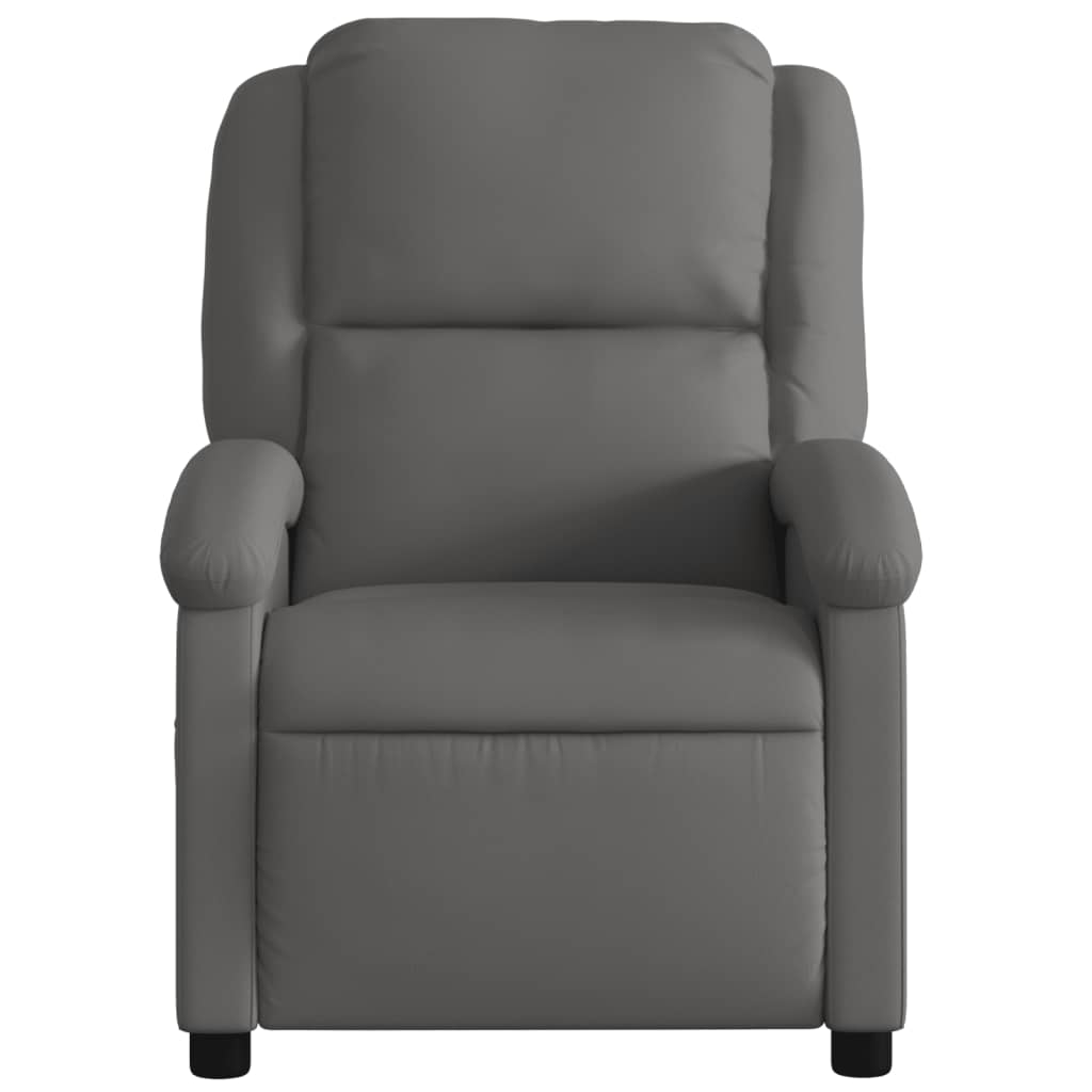 Fauteuil de massage inclinable gris cuir véritable - XIOS