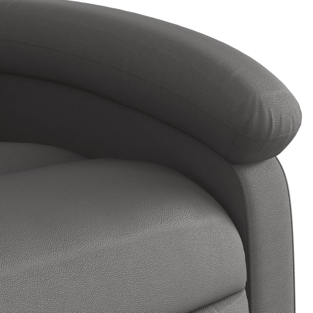 Fauteuil de massage inclinable gris cuir véritable - XIOS