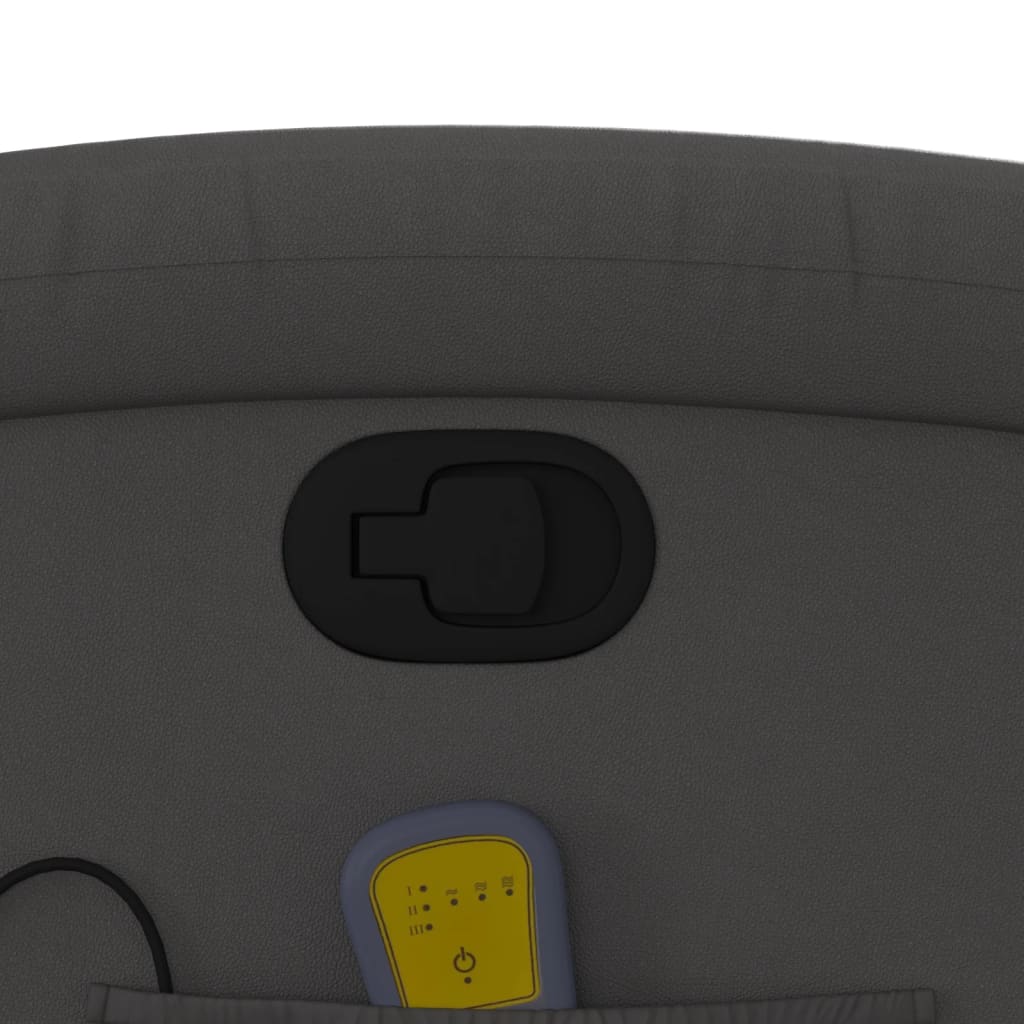 Fauteuil de massage inclinable gris cuir véritable - XIOS