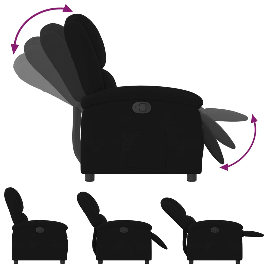 Fauteuil inclinable en velours noir - XIOS