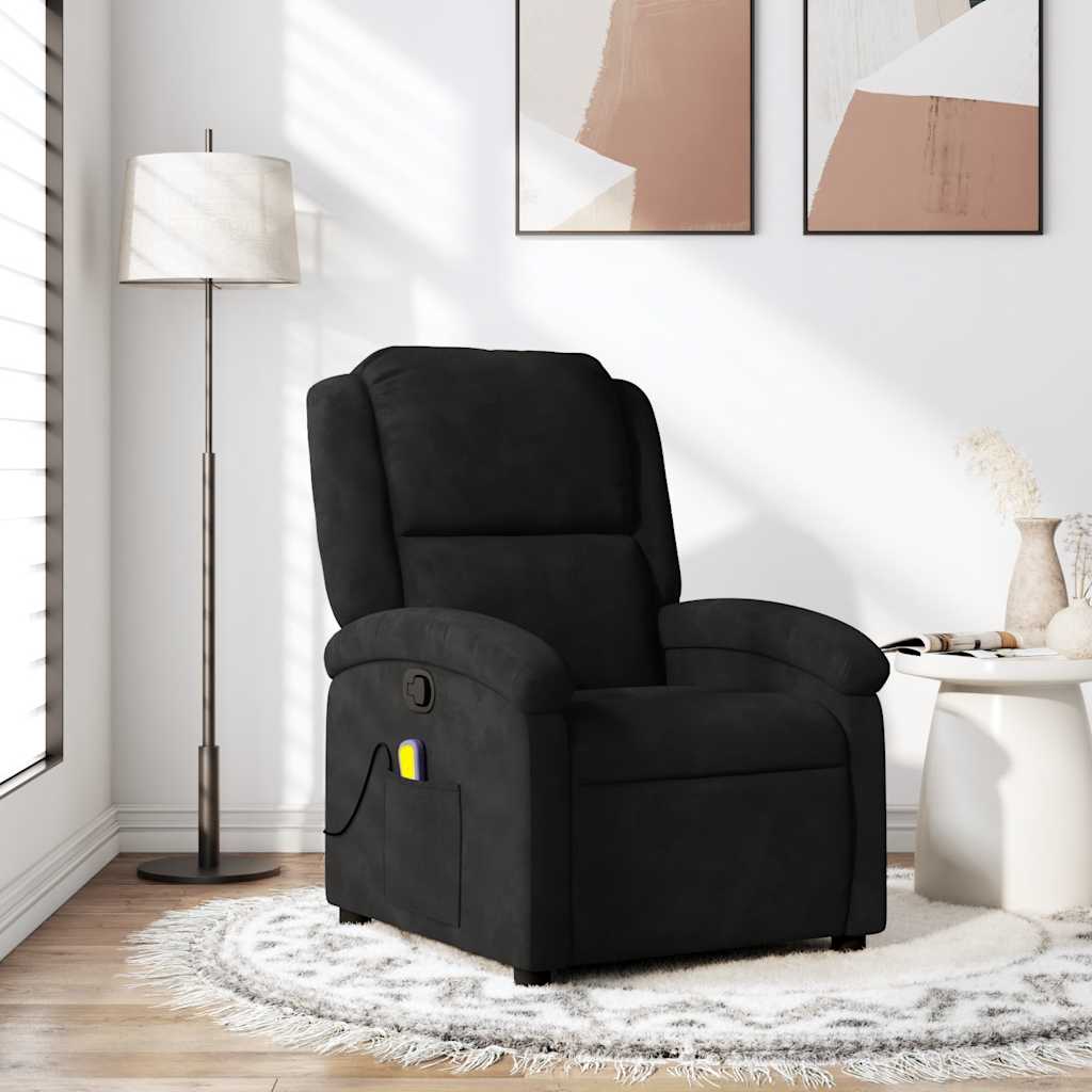 Fauteuil de massage inclinable noir velours - XIOS