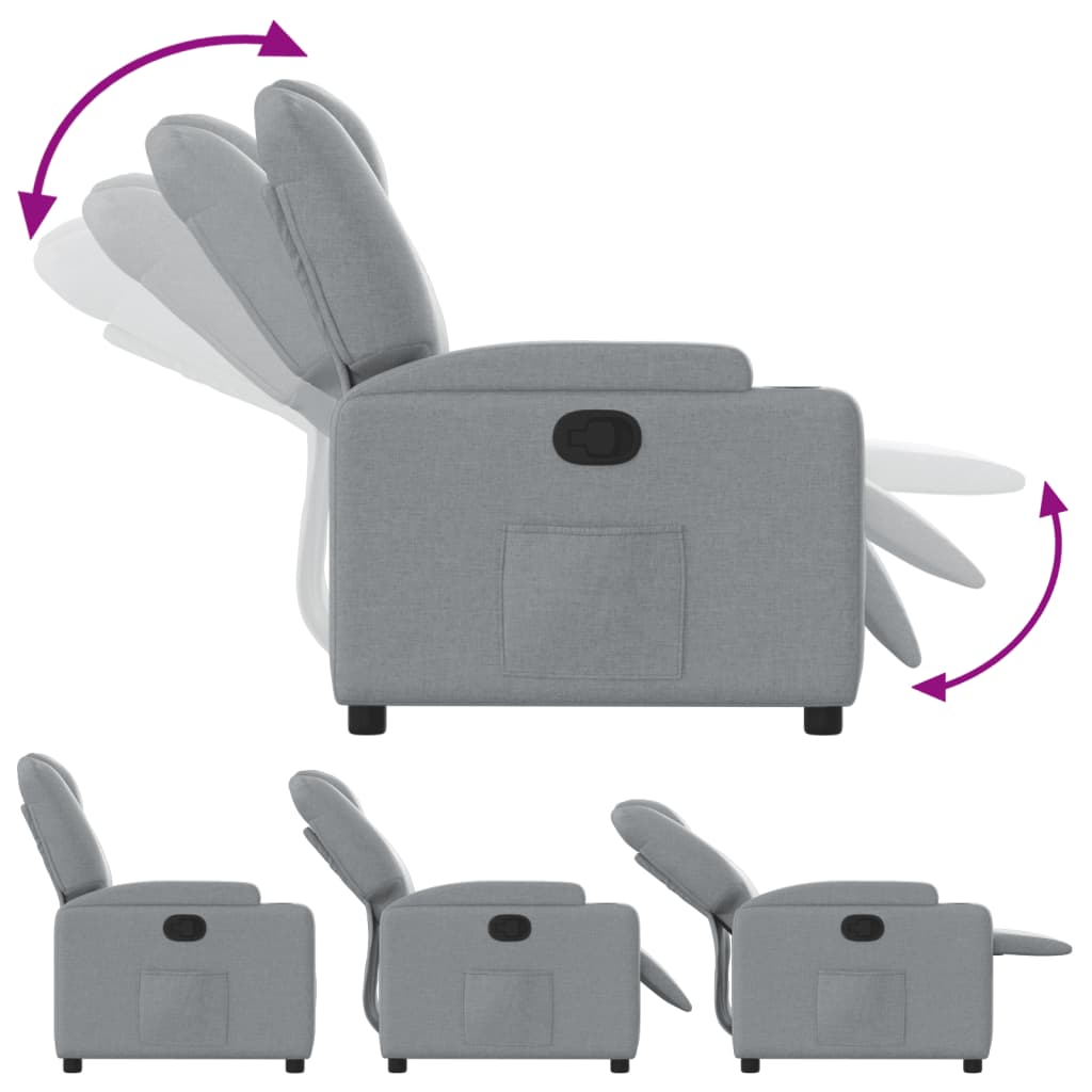 Fauteuil inclinable en tissu gris clair
