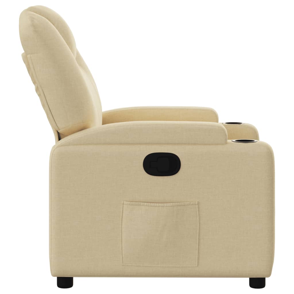 Fauteuil inclinable en tissu crème - XIOS