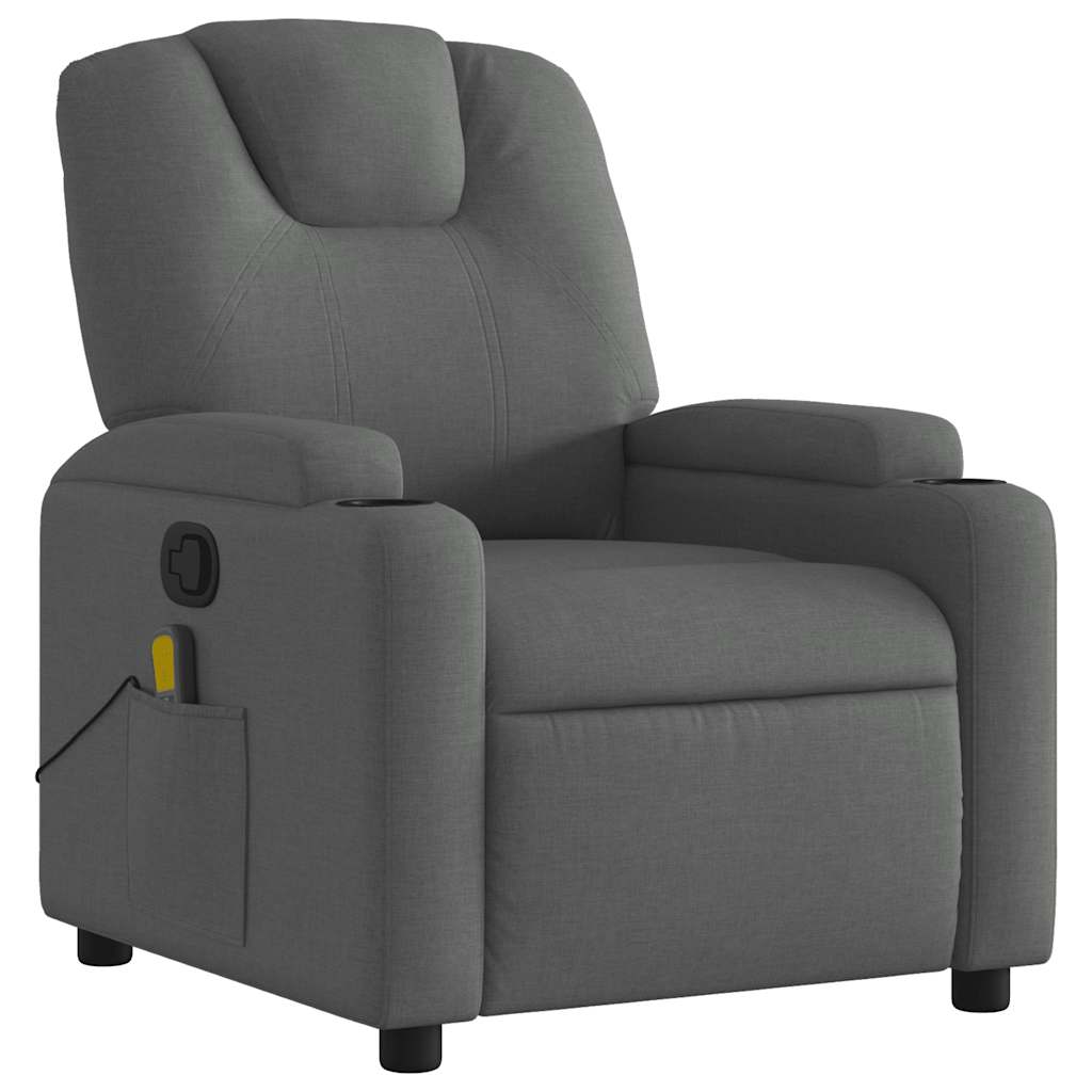Fauteuil de massage inclinable gris foncé tissu - XIOS