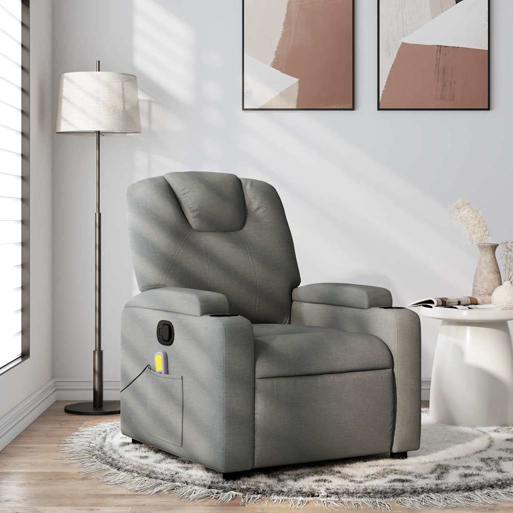 Fauteuil de massage inclinable gris foncé tissu - XIOS
