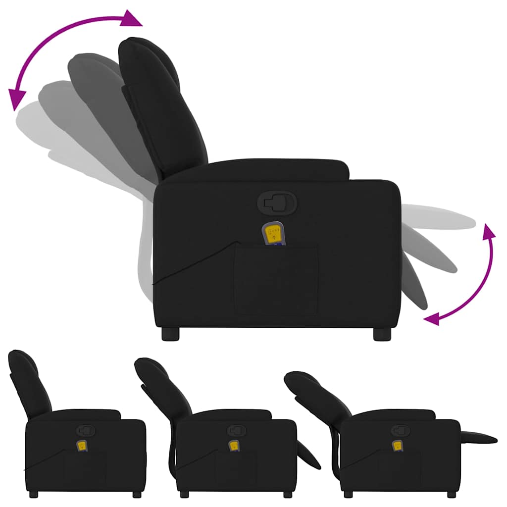 Fauteuil inclinable de massage en tissu noir - XIOS