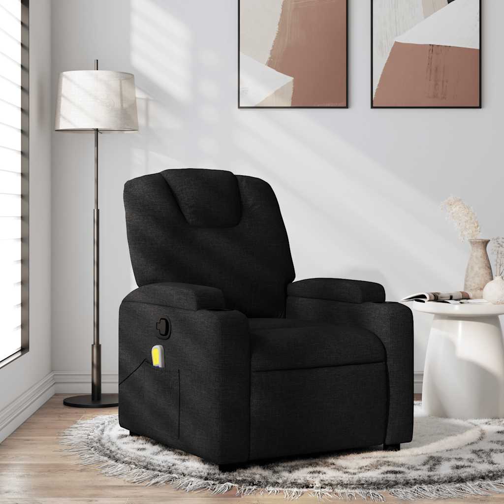 Fauteuil inclinable de massage en tissu noir - XIOS