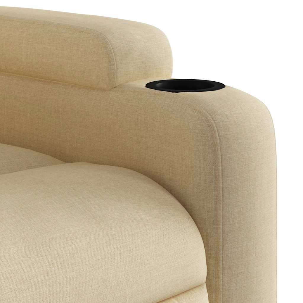 Fauteuil inclinable de massage en tissu crème - XIOS
