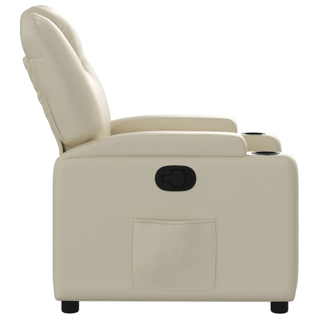 Fauteuil inclinable en similicuir crème - XIOS