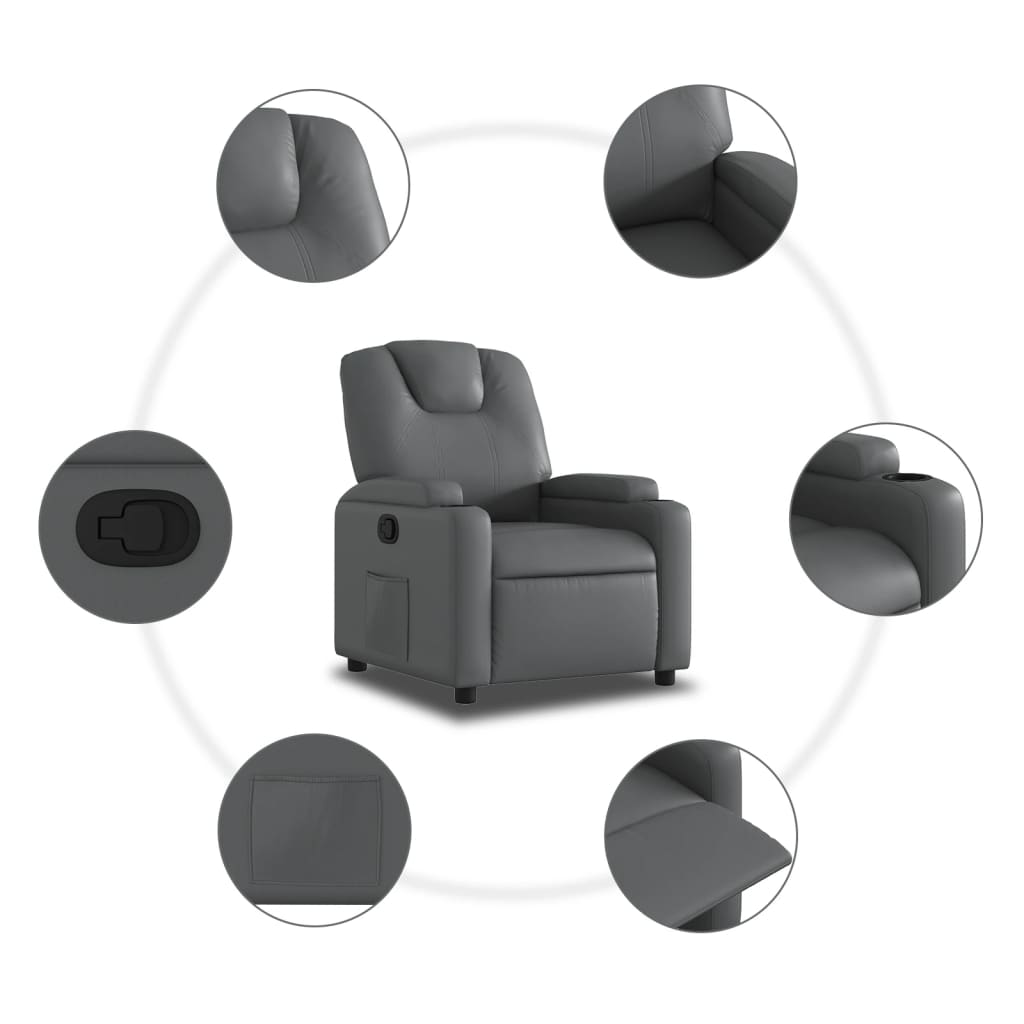 Fauteuil inclinable gris similicuir - XIOS
