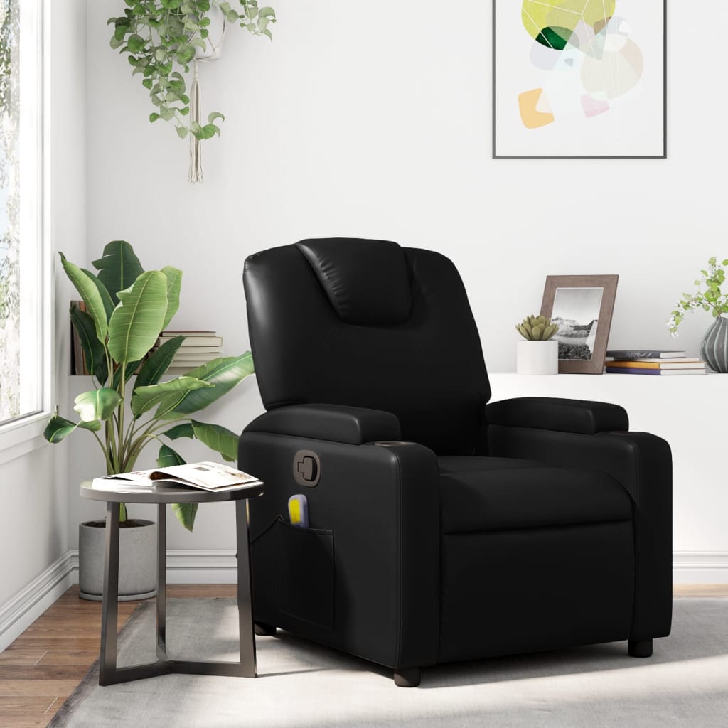 Fauteuil de massage inclinable noir similicuir - XIOS