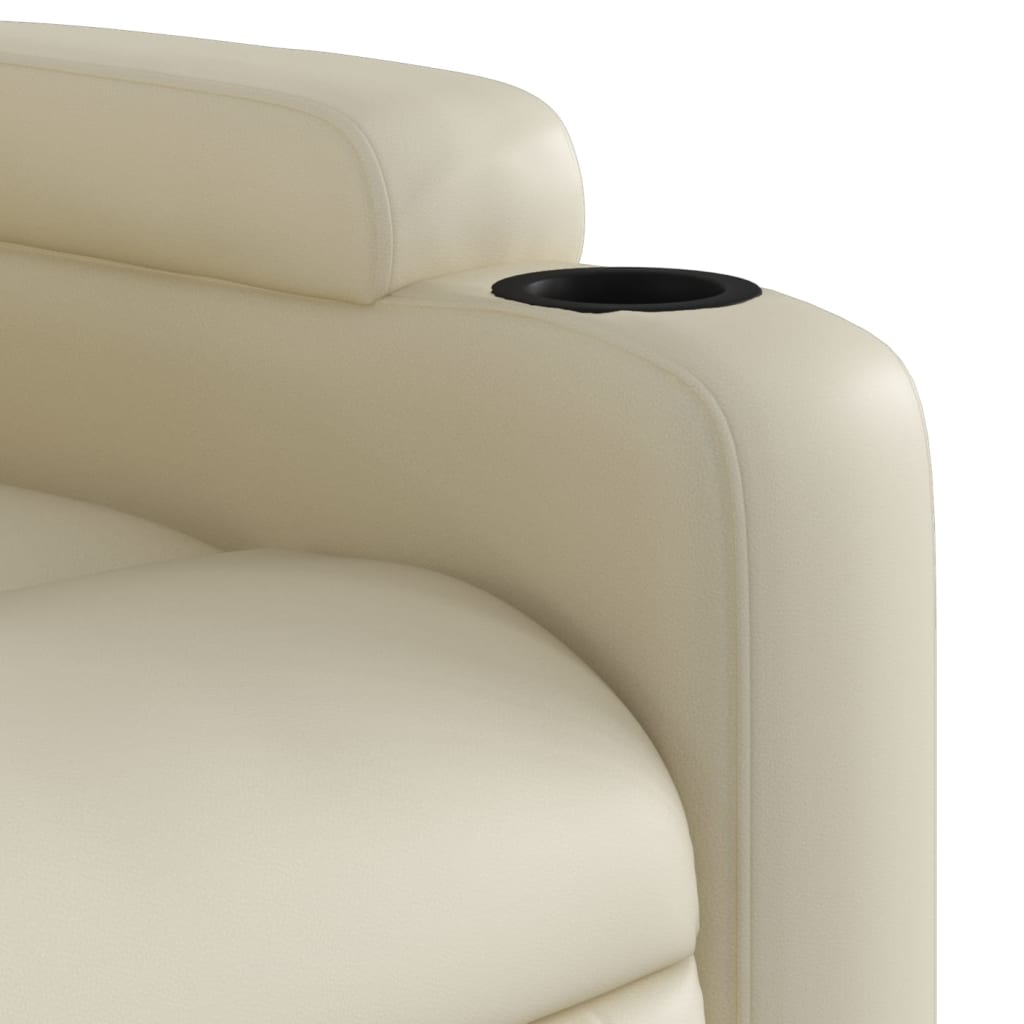 Fauteuil de massage inclinable crème similicuir - XIOS