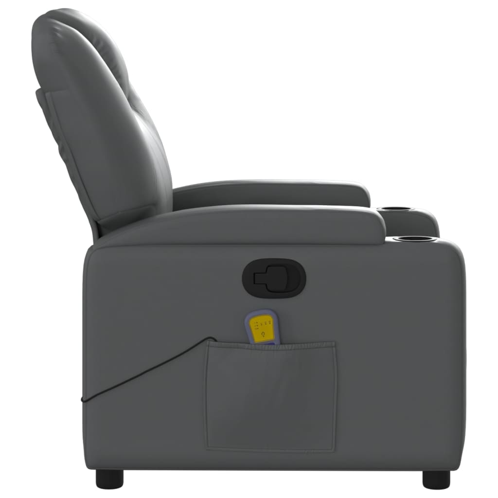 Fauteuil de massage inclinable gris similicuir - XIOS