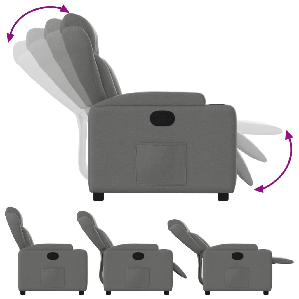 Fauteuil inclinable en tissu gris foncé - XIOS